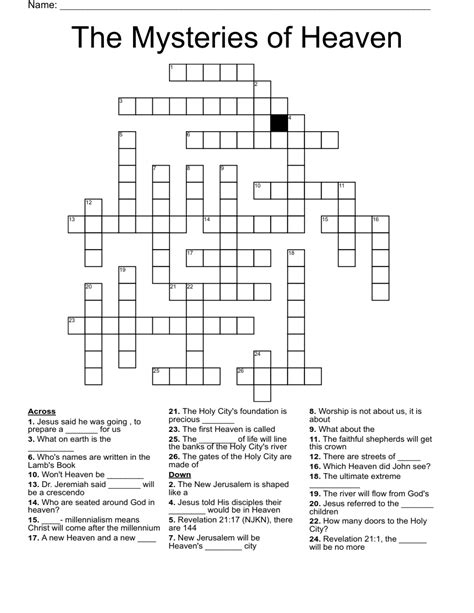 crossword heaven word search